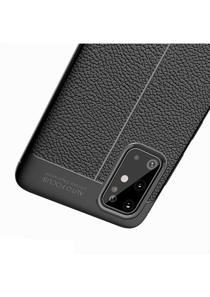 - Galaxy S20 Plus - Kılıf Deri Görünümlü Auto Focus Karbon Niss Silikon Kapak