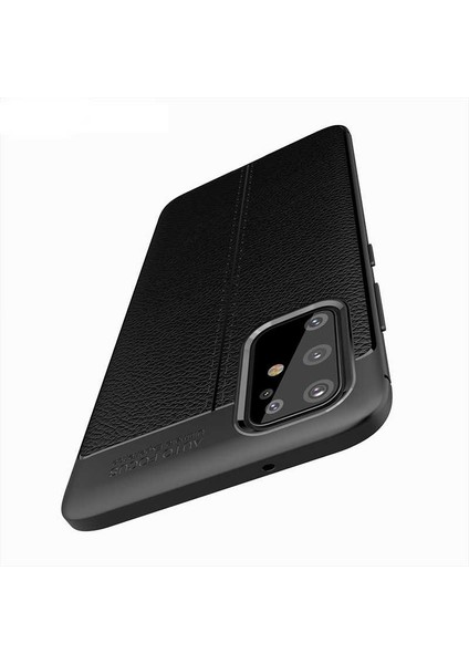 - Galaxy S20 Plus - Kılıf Deri Görünümlü Auto Focus Karbon Niss Silikon Kapak