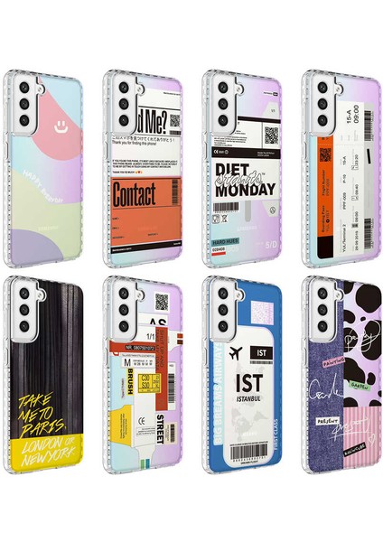 - Galaxy S21 Fe - Kılıf Kenarlı Renkli Desenli Elegans Silikon Kapak modelleri