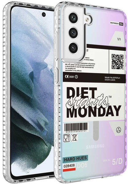 - Samsung Galaxy S21 FE - Kılıf Airbag Kenarlı Renkli Desenli Silikon Elegans Kapak - NO5 - T24960