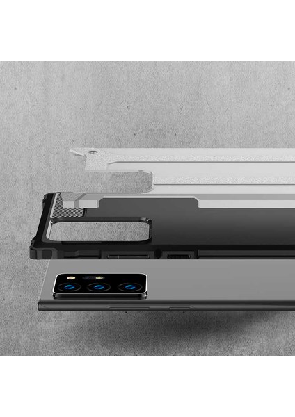 - Galaxy Note 20 Ultra - Kılıf Çift Katman Zırh Tank Crash Military Kapak