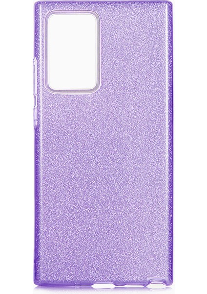 - Samsung Galaxy Note 20 Ultra - Kılıf Simli Koruyucu Shining Silikon - Mor - T14623