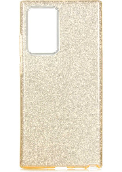 - Samsung Galaxy Note 20 Ultra - Kılıf Simli Koruyucu Shining Silikon - Gold - T14623