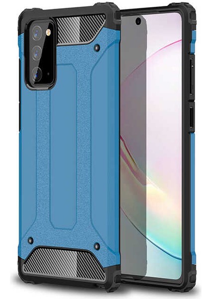 - Samsung Galaxy Note 20 - Kılıf Çift Katman Zırh Tank Crash Military Kapak - Mavi - T14179