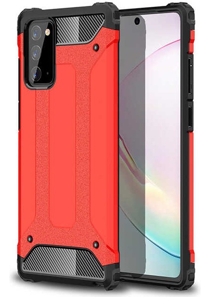 - Samsung Galaxy Note 20 - Kılıf Çift Katman Zırh Tank Crash Military Kapak - Kırmızı - T14179