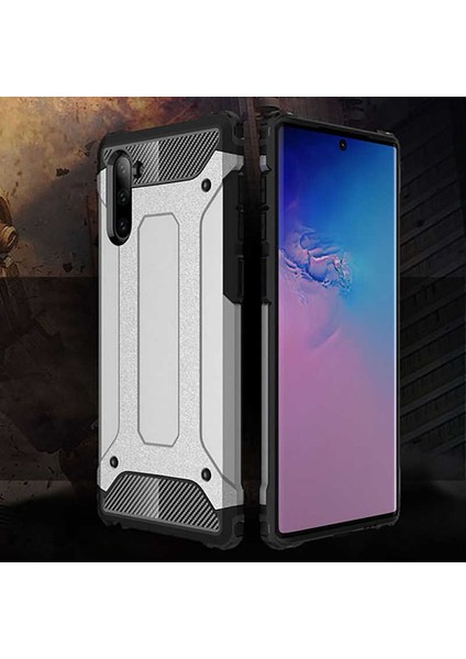 - Samsung Galaxy Note 10 - Kılıf Çift Katman Zırh Tank Crash Military Kapak - Kırmızı modelleri