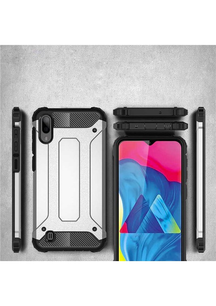 - Samsung Galaxy M10 - Kılıf Çift Katman Zırh Tank Crash Military Kapak - Gri - T7675 fırsatları