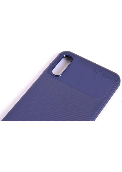 - Samsung Galaxy M10 - Kılıf Auto Focus Karbon Negro Silikon Kapak - Lacivert - T7799 modelleri