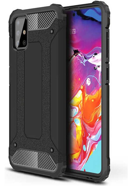 - Samsung Galaxy M31S - Kılıf Çift Katman Zırh Tank Crash Military Kapak - Siyah - T14995