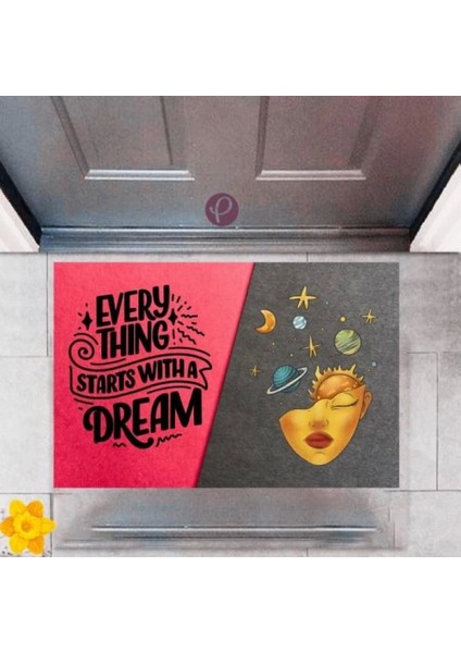 Kapı Önü Paspası Dekoratif Dijital Baskı Every Thing P 2334