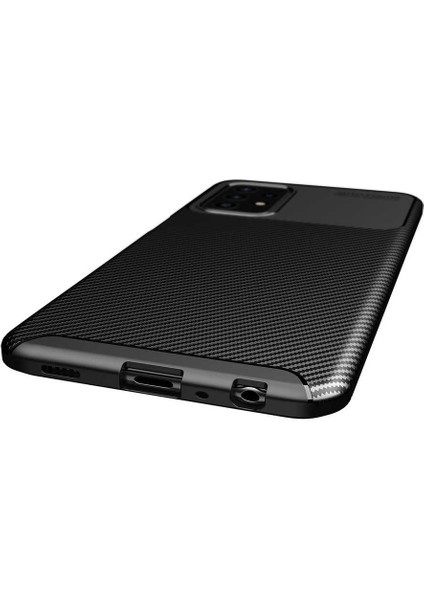 - Samsung Galaxy A52 - Kılıf Auto Focus Karbon Negro Silikon Kapak - Kahverengi