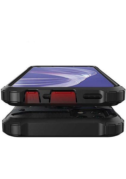 - Oppo A15 - Kılıf Çift Katman Zırh Tank Crash Military Kapak - Mavi - T17113 modelleri