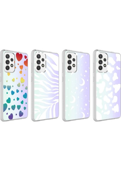 - Galaxy A72 - Kılıf Desenli Koruyucu M-Blue Kapak