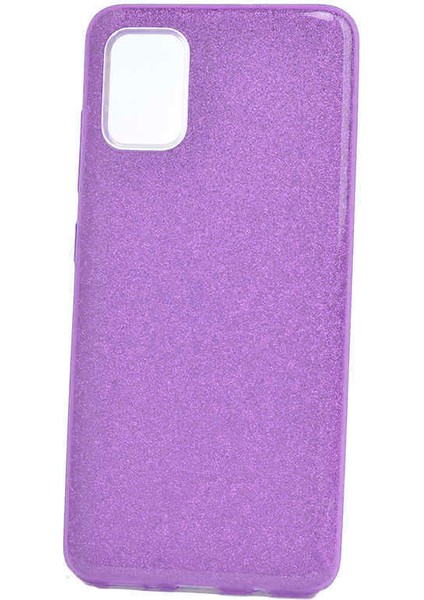 - Samsung Galaxy A71 - Kılıf Simli Koruyucu Shining Silikon - Mor - T12774