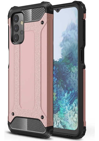 - Samsung Galaxy A23 - Kılıf Çift Katman Zırh Tank Crash Military Kapak - Rose Gold - T21937