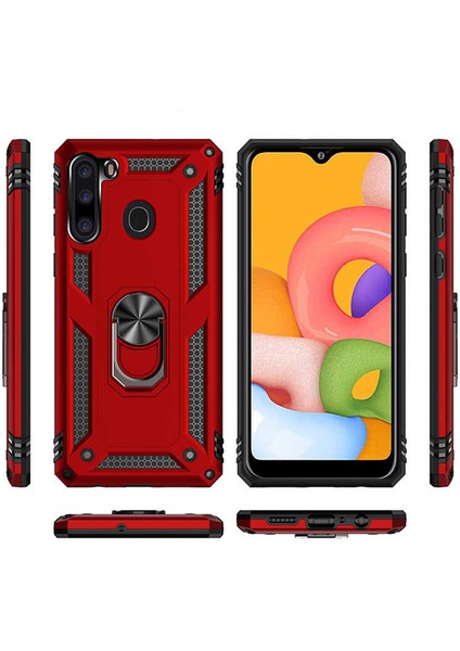 - Samsung Galaxy A21 - Kılıf Yüzüklü Zırh Tank Vega Kapak - Mavi - T12773 fırsatları