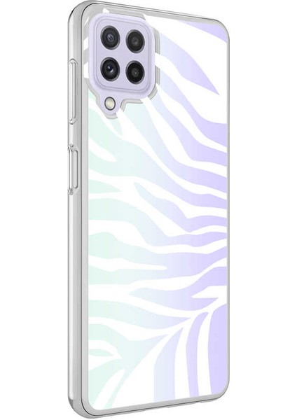 - Galaxy A22 4g - Kılıf Desenli Koruyucu M-Blue Kapak