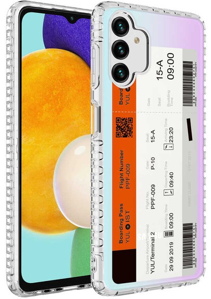 - Samsung Galaxy A13 4G - Kılıf Airbag Kenarlı Renkli Desenli Silikon Elegans Kapak - NO1 - T24949