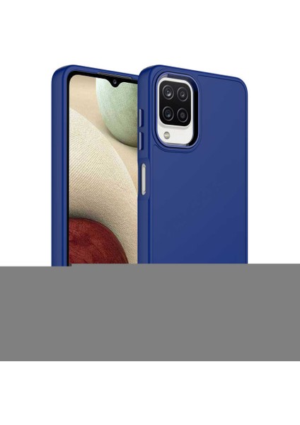 - Samsung Galaxy A12 - Kılıf Metal Çerçeve ve Buton Tasarımlı Silikon Luna Kapak - Lacivert - T25102 fiyatları