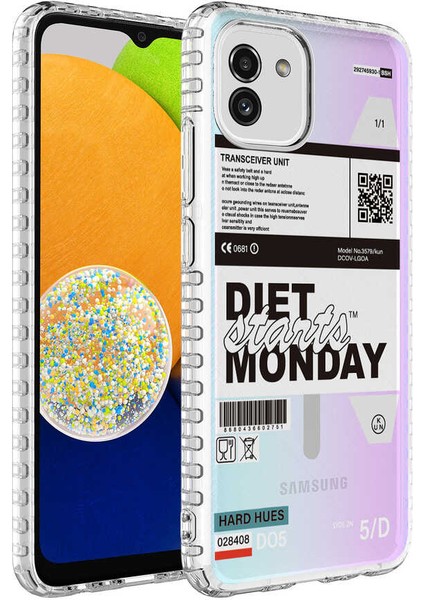 - Samsung Galaxy A03 - Kılıf Airbag Kenarlı Renkli Desenli Silikon Elegans Kapak - NO5 - T24958