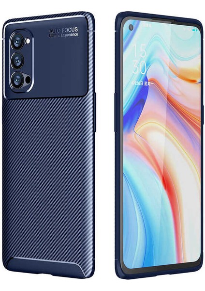 - Oppo Reno 4 Pro 5G - Kılıf Auto Focus Karbon Negro Silikon Kapak - Siyah