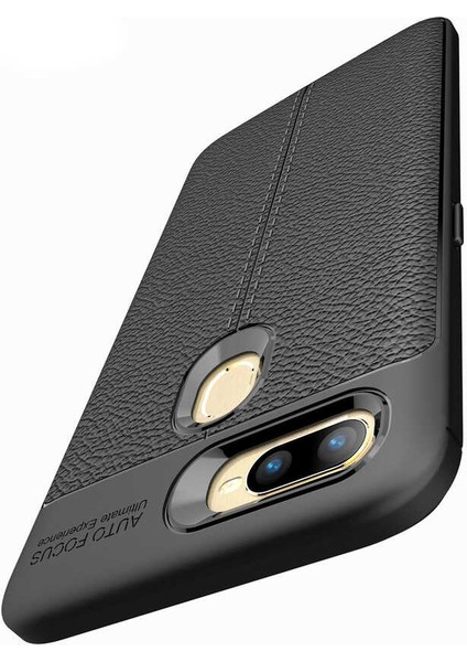 - Oppo A7X - Kılıf Auto Focus Karbon Niss Silikon Kapak - Lacivert