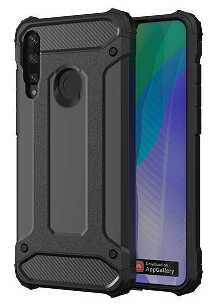 - Huawei Y6P - Kılıf Çift Katman Zırh Tank Crash Military Kapak - Siyah - T14027