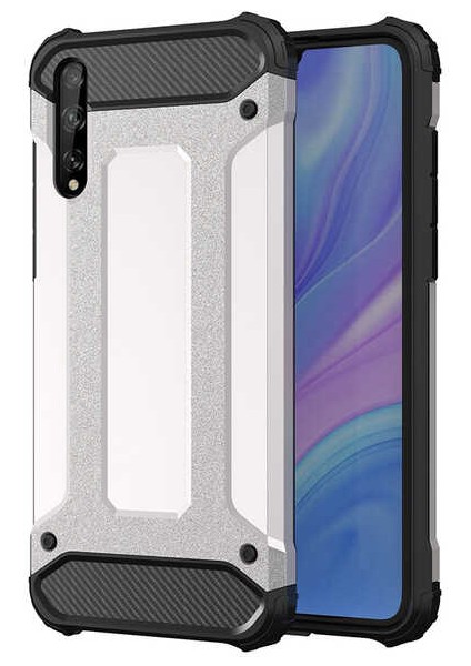 - Huawei P Smart S (Y8P) - Kılıf Çift Katman Zırh Tank Crash Military Kapak - Gri - T15090
