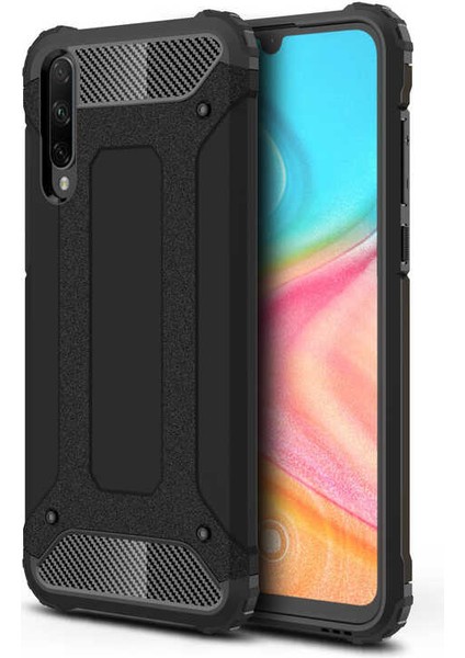 - Huawei Honor 20 Lite - Kılıf Çift Katman Zırh Tank Crash Military Kapak - Siyah - T15086