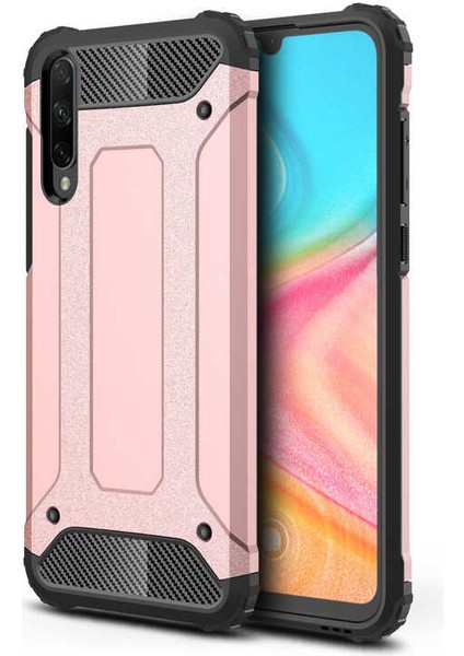 - Huawei Honor 20 Lite - Kılıf Çift Katman Zırh Tank Crash Military Kapak - Rose Gold - T15086