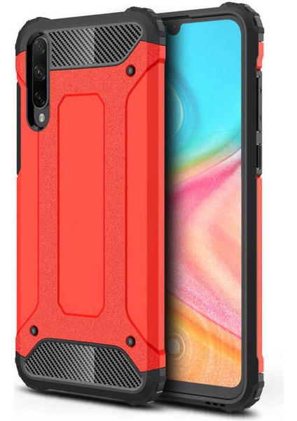 - Huawei Honor 20 Lite - Kılıf Çift Katman Zırh Tank Crash Military Kapak - Kırmızı - T15086