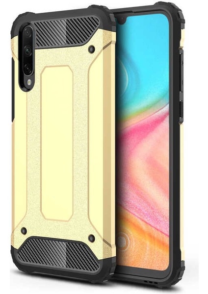 - Huawei Honor 20 Lite - Kılıf Çift Katman Zırh Tank Crash Military Kapak - Gold - T15086