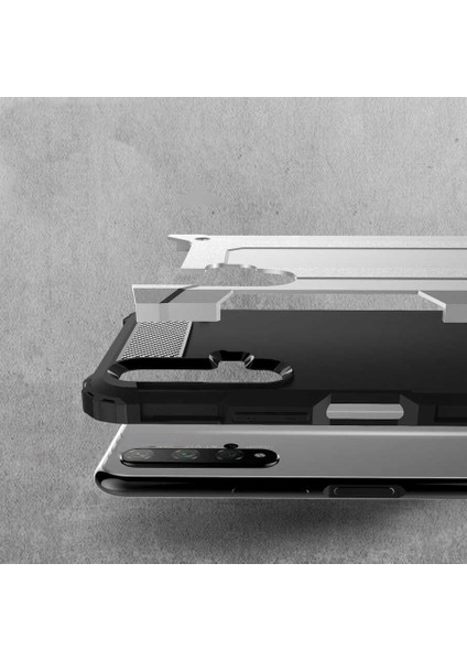 - Huawei Honor 20 - Kılıf Çift Katman Zırh Tank Crash Military Kapak - Gri - T15089 fırsatları