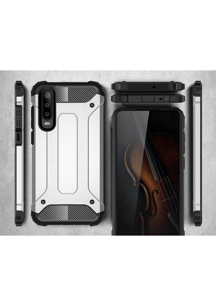 - Huawei P30 Lite - Kılıf Çift Katman Zırh Tank Crash Military Kapak - Rose Gold - T7847 fırsatları