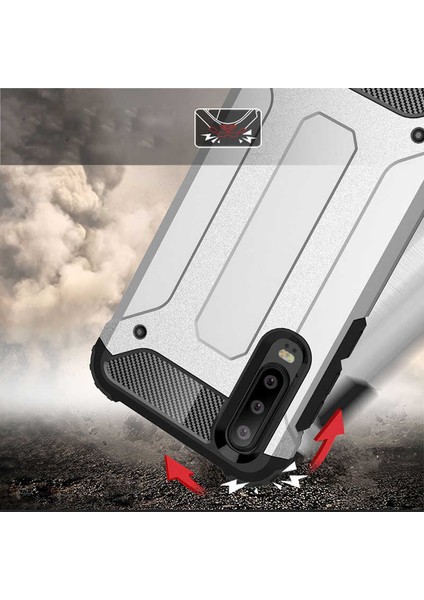 - Huawei P30 Lite - Kılıf Çift Katman Zırh Tank Crash Military Kapak - Rose Gold - T7847 indirimleri