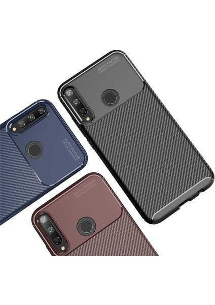 - Huawei P40 Lite E - Kılıf Auto Focus Karbon Negro Silikon Kapak - Lacivert - T12988 fırsatları