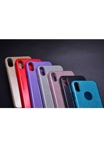 - Apple iPhone XS Max 6.5 - Kılıf Simli Koruyucu Shining Silikon - Mor