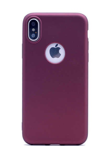 - Apple iPhone XS Max 6.5 - Kılıf Mat Soft Premier Silikon Kapak - Mürdüm
