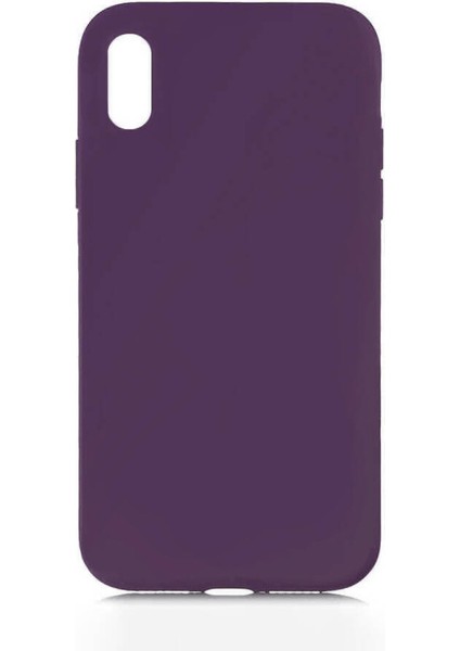 - Apple iPhone X - Kılıf İçi Kadife Koruucu Lansman Lsr Kapak - Koyu Mor - T14514
