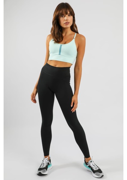 Dri Fit One Luxe Full Length Leggins Women's Tigh Fit 3 Cepli Toparlayıcı Siyah Tayt