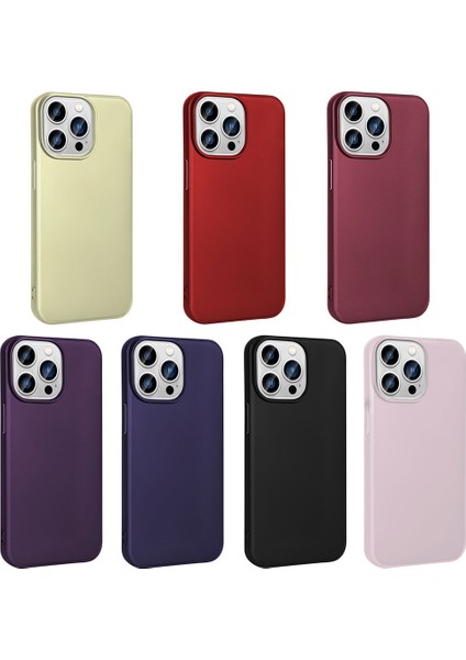 - Apple iPhone 15 Pro Max - Kılıf Mat Soft Premier Silikon Kapak - Mürdüm