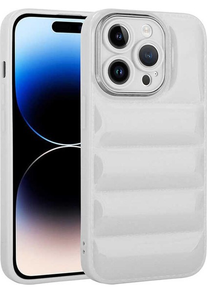 - Apple iPhone 14 Pro - Kılıf Kamera Korumalı Parlak Airbag'li Galya Kapak - Beyaz - T25269