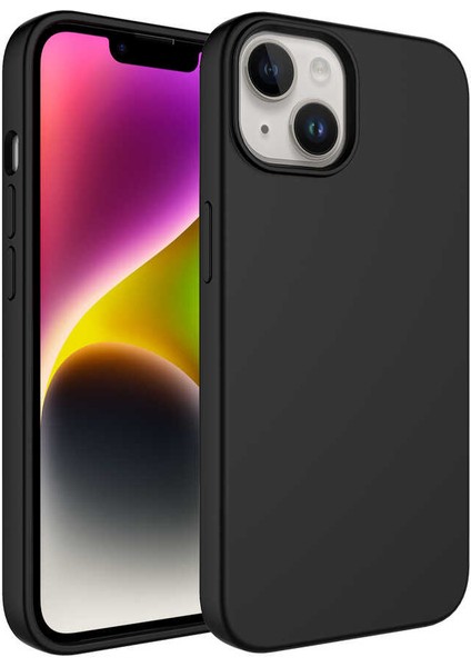 - Apple iPhone 14 - Kılıf Sıvı Teknolojili Silinebilir Sert Kivi Kapak - Siyah - T24611