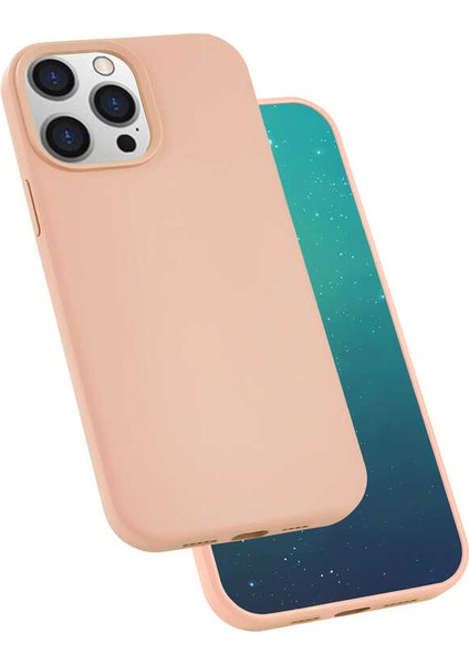 - Apple iPhone 13 Pro Max - Kılıf Soft Prüzsüz Renkli Silk Silikon - Pembe - T18695