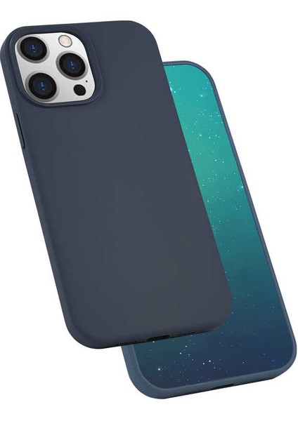 - Apple iPhone 13 Pro Max - Kılıf Soft Prüzsüz Renkli Silk Silikon - Lacivert - T18695