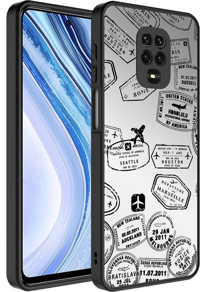 - Xiaomi Redmi Note 9 Pro - Kılıf Aynalı Desenli Kamera Korumalı Parlak Mirror Kapak - Seyahat - T26796