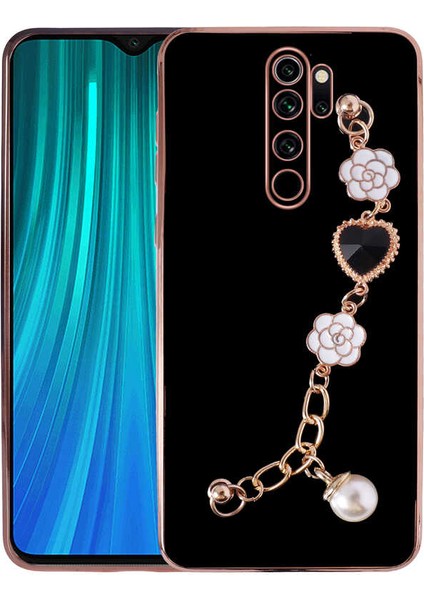 - Xiaomi Redmi Note 8 Pro - Kılıf El Tutamaçlı Kamera Korumalı Taka Silikon Kapak - Siyah - T23491