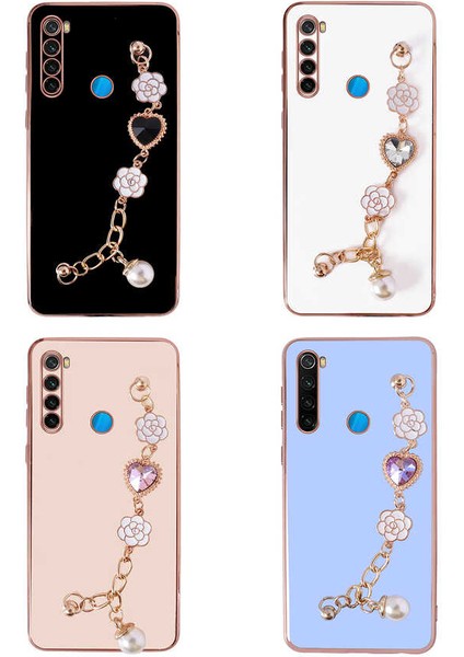 - Xiaomi Redmi Note 8 - Kılıf El Tutamaçlı Kamera Korumalı Taka Silikon Kapak - Mor