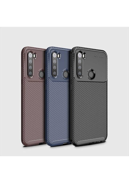 - Xiaomi Redmi Note 8 - Kılıf Auto Focus Karbon Negro Silikon Kapak - Lacivert