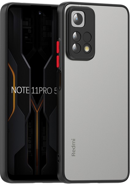 - Xiaomi Redmi Note 11 Pro 5g - Kılıf Arkası Buzlu Renkli Düğmeli Hux Kapak